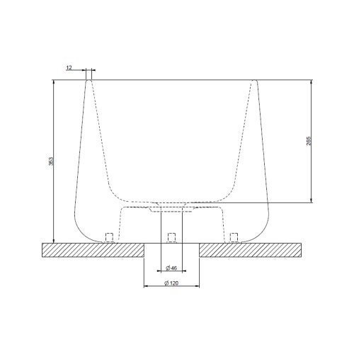 Immagine di Gessi TOTAL LOOK lavabo d'appoggio senza troppopieno, finitura white ceramic 43462#516
