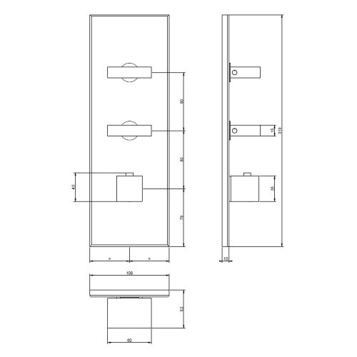 Immagine di Gessi WELLNESS miscelatore termostatico alta portata a parete, 2 uscite indipendenti, installazione verticale e orizzontale, finitura cromo 43024#031