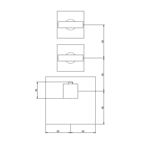 Immagine di Gessi WELLNESS miscelatore termostatico alta portata a parete, 2 uscite indipendenti, installazione verticale e orizzontale, finitura cromo 43214#031