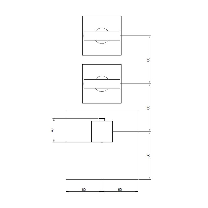 Immagine di Gessi WELLNESS miscelatore termostatico alta portata a parete, 2 uscite indipendenti, installazione verticale e orizzontale, finitura cromo 43214#031