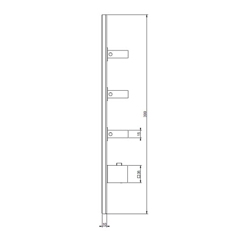 Immagine di Gessi WELLNESS miscelatore termostatico alta portata a parete, 3 uscite indipendenti, installazione verticale e orizzontale, finitura cromo 43026#031