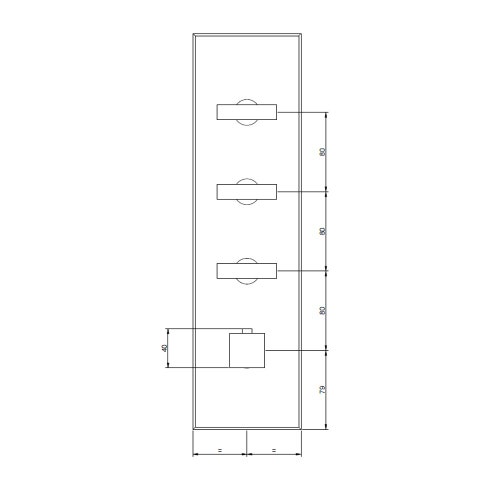 Immagine di Gessi WELLNESS miscelatore termostatico alta portata a parete, 3 uscite indipendenti, installazione verticale e orizzontale, finitura cromo 43026#031