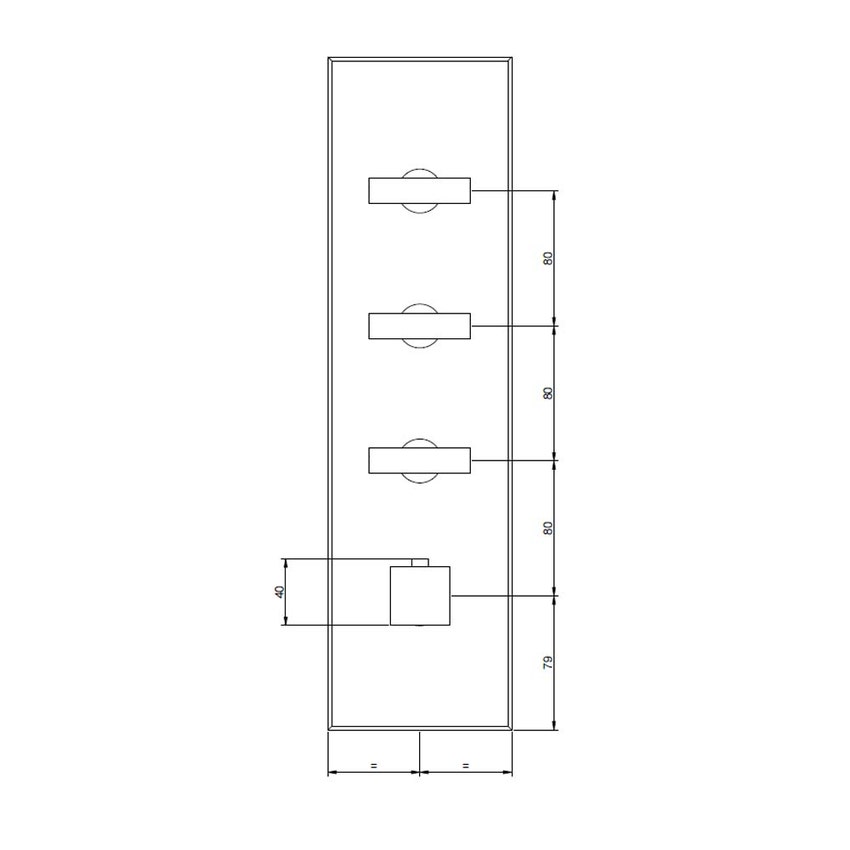 Immagine di Gessi WELLNESS miscelatore termostatico alta portata a parete, 3 uscite indipendenti, installazione verticale e orizzontale, finitura cromo 43026#031