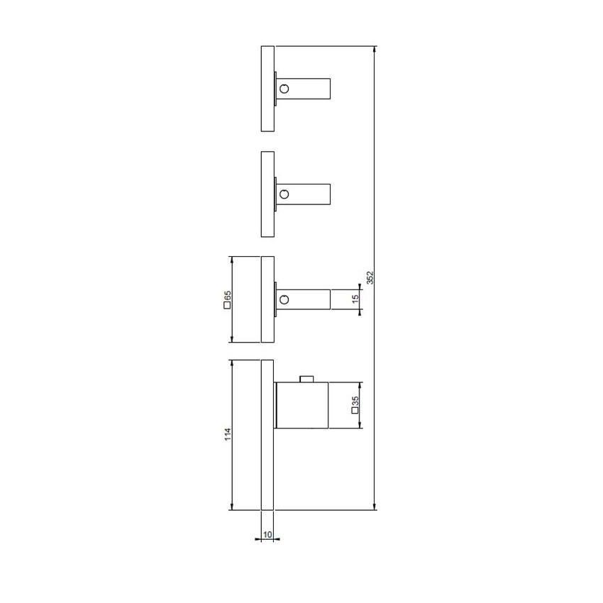 Immagine di Gessi WELLNESS miscelatore termostatico alta portata a parete, 3 uscite indipendenti, installazione verticale e orizzontale, finitura cromo 43216#031