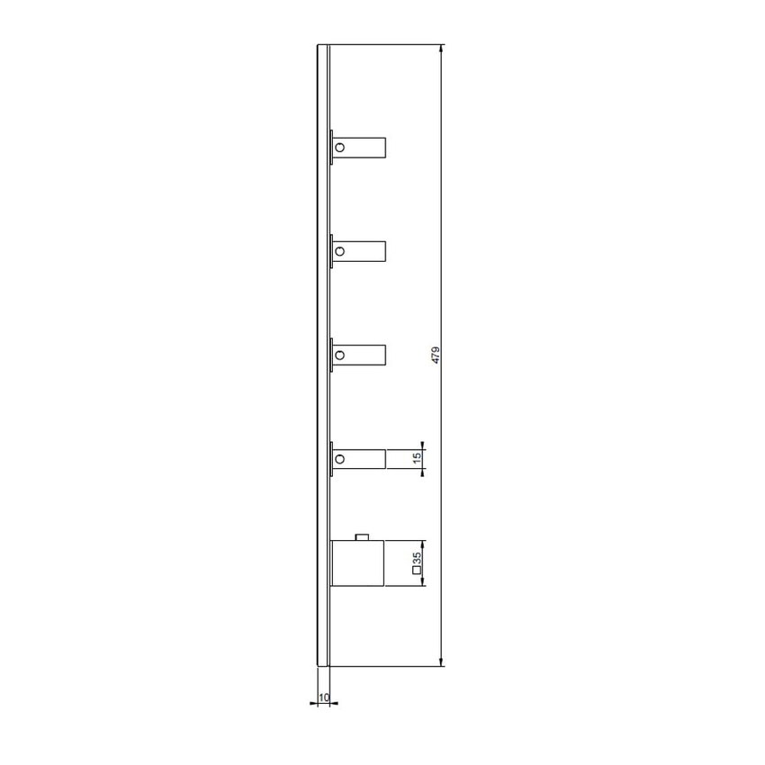 Immagine di Gessi WELLNESS miscelatore termostatico alta portata a parete, 4 uscite indipendenti, installazione verticale e orizzontale, finitura cromo 43028#031