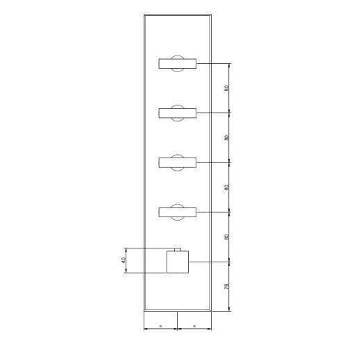 Immagine di Gessi WELLNESS miscelatore termostatico alta portata a parete, 4 uscite indipendenti, installazione verticale e orizzontale, finitura cromo 43028#031