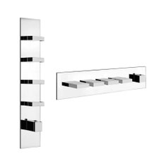 Immagine di Gessi WELLNESS miscelatore termostatico alta portata a parete, 4 uscite indipendenti, installazione verticale e orizzontale, finitura cromo 43218#031