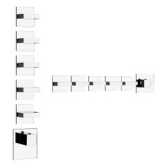 Immagine di Gessi WELLNESS miscelatore termostatico alta portata a parete, 5 uscite con selezione singola, installazione verticale e orizzontale, finitura cromo 43220#031