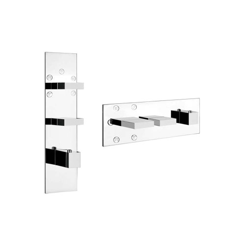 Immagine di Gessi WELLNESS miscelatore termostatico alta portata a parete, 5 uscite con selezione singola, installazione verticale e orizzontale, finitura cromo 43032#031