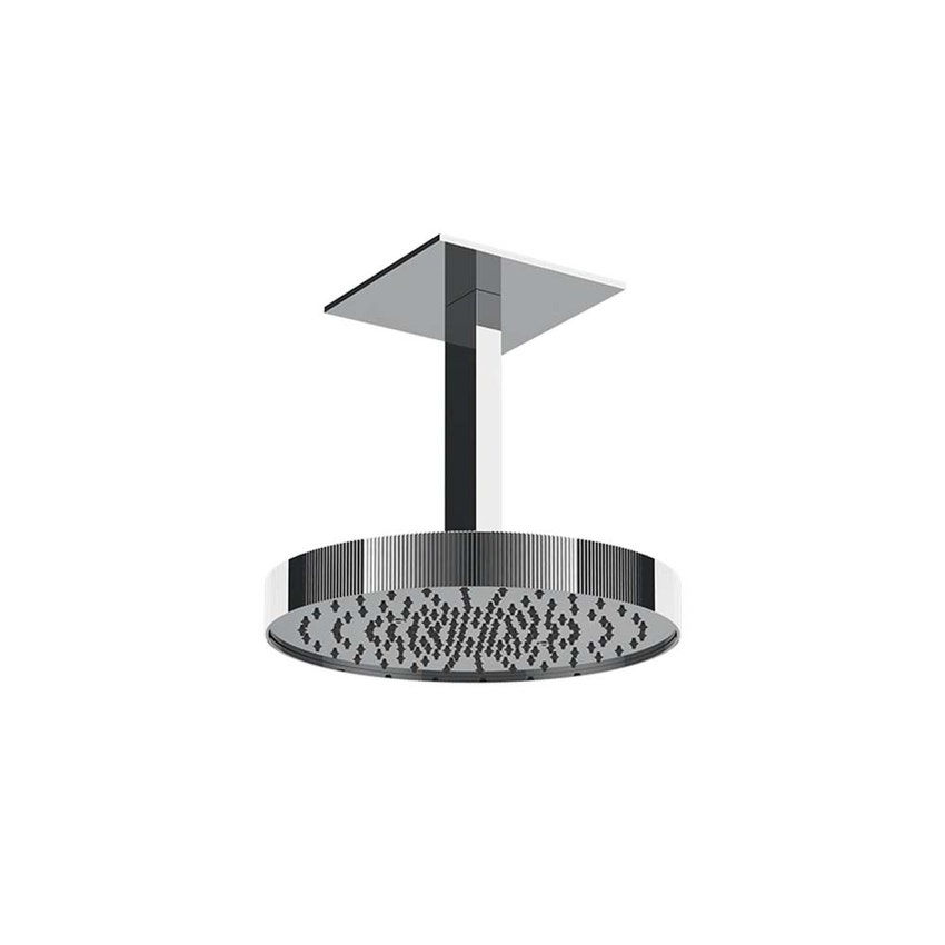 Immagine di Gessi SHOWER RIGATO soffione a soffitto orientabile, lunghezza braccio personalizzabile, finitura cromo 63570#031