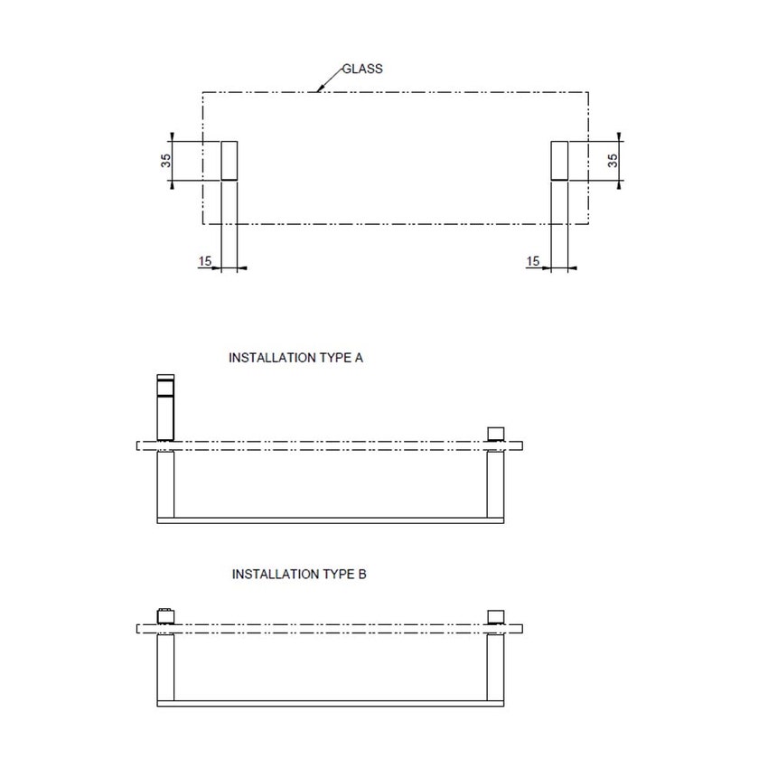 Immagine di Gessi ACCESSORIES maniglia e portasalvietta per vetro 30 cm, finitura cromo 20961#031