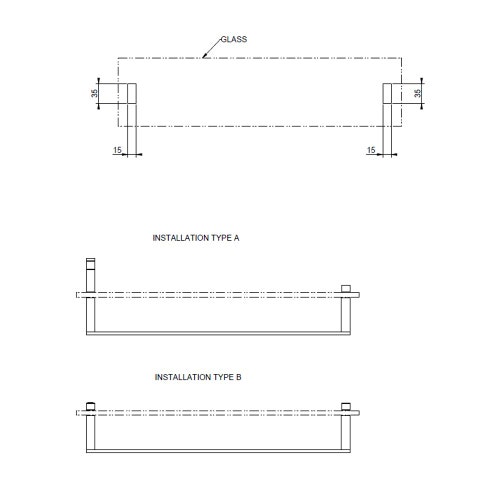 Immagine di Gessi ACCESSORIES maniglia e portasalvietta per vetro 45 cm, finitura cromo 20963#031