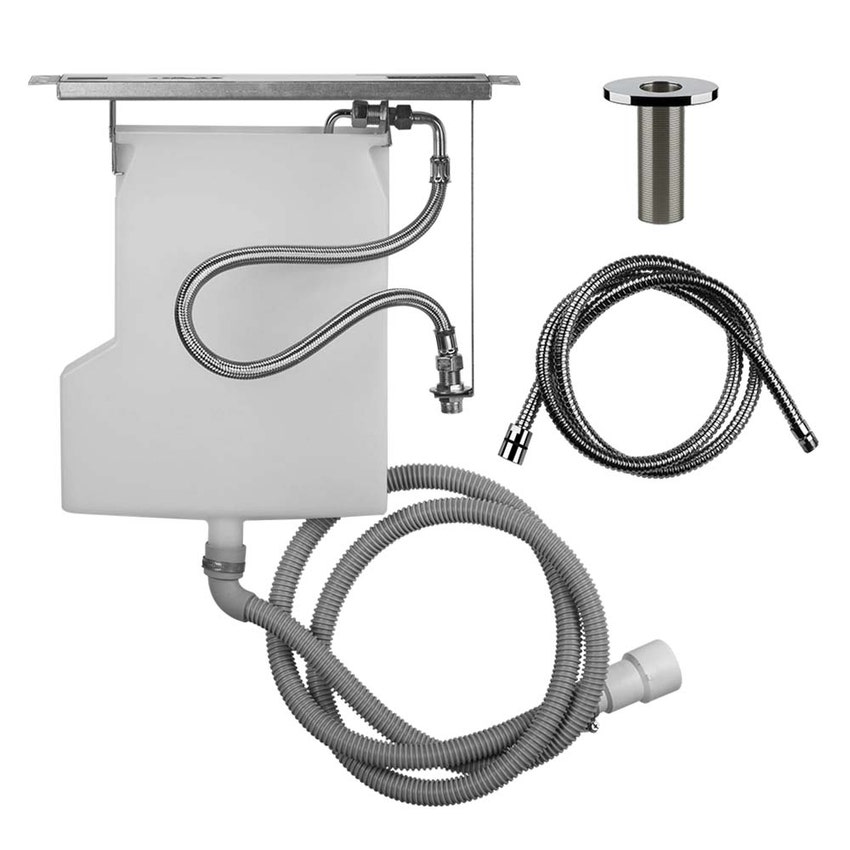 Immagine di Gessi Sistema di recupero acqua per flessibile doccetta bordo vasca, installazione su muretto, non abbinabile a 01669, 01658, 01663 e 01664 01813#031