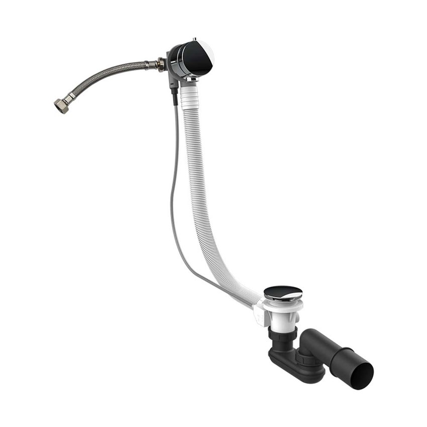 Immagine di Gessi Scarico in polietilene vsasca con erogazione al troppopieno lunghezza del cavo 80 cm, finitura cromo 01080#031