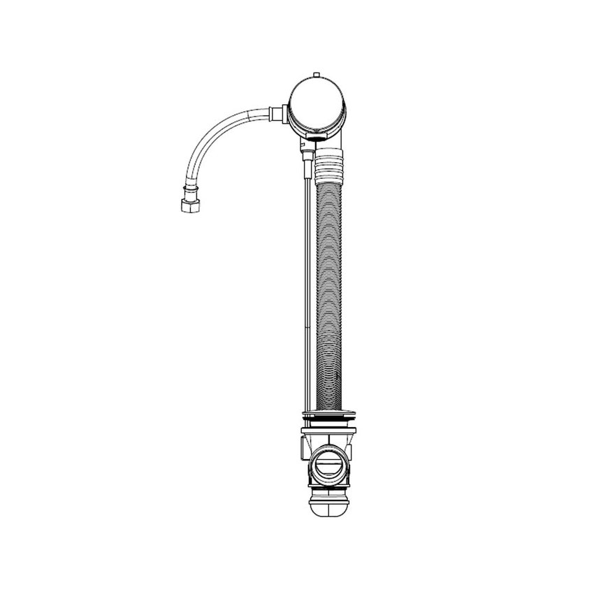 Immagine di Gessi Scarico in polietilene vsasca con erogazione al troppopieno lunghezza del cavo 80 cm, finitura cromo 01080#031