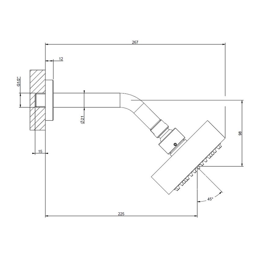 Immagine di Gessi ORIGINI soffione orientabile a parete, Ø 12.9 cm, finitura cromo 66156#031