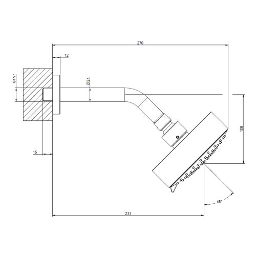 Immagine di Gessi ORIGINI soffione multifunzione a parete, Ø 12.9 cm, finitura cromo 66158#031