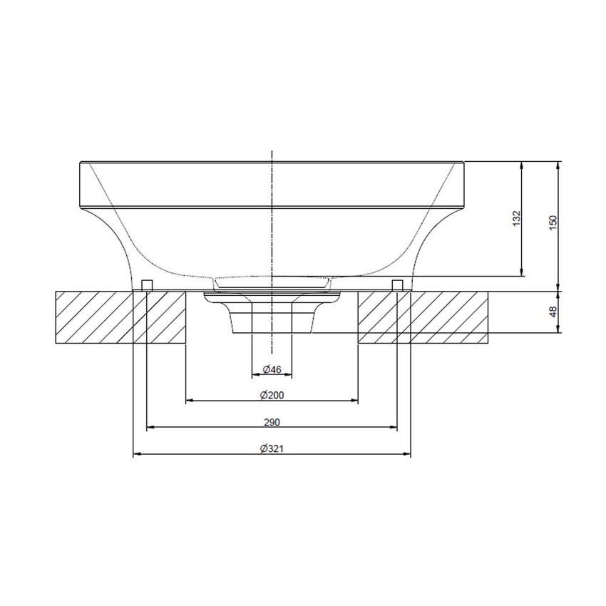 Immagine di Gessi TOTAL LOOK lavabo d'appoggio in cristalplant, senza scarico troppo pieno 66601#521