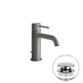 Immagine di Gessi 316 FLESSA miscelatore lavabo con scarico e flessibili di collegamento, finitura steel brushed 54001#239