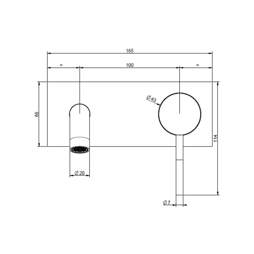 Immagine di Gessi 316 TRAME miscelatore lavabo a parete bocca media senza scarico, finitura steel brushed 54088#239