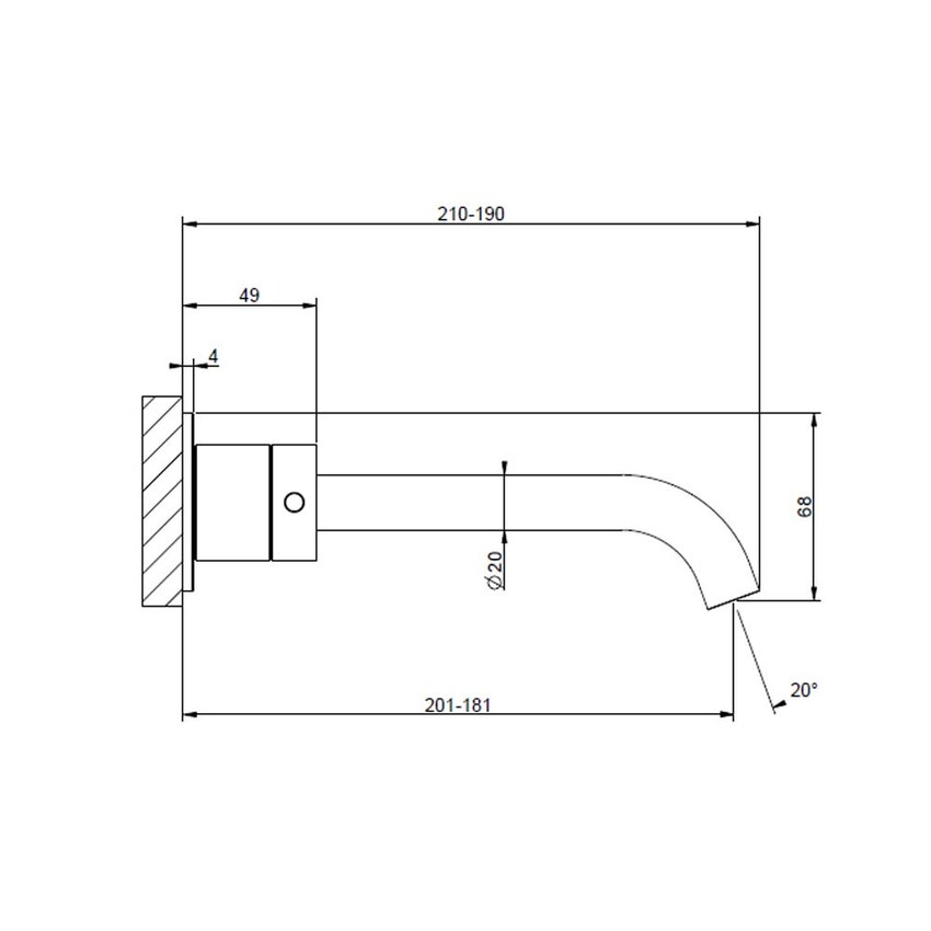 Immagine di Gessi 316 TRAME gruppo lavabo a parete 3 fori bocca lunga senza scarico, finitura steel brushed 54094#239