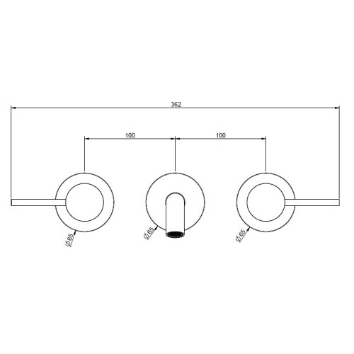 Immagine di Gessi 316 TRAME gruppo lavabo a parete 3 fori bocca lunga senza scarico, finitura steel brushed 54094#239