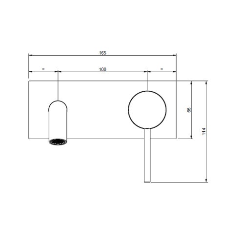 Immagine di Gessi 316 TRAME miscelatore Lavabo a parete bocca lunghezza personalizzata senza scarico, finitura steel brushed 54384#239