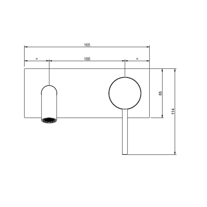 Immagine di Gessi 316 TRAME miscelatore Lavabo a parete bocca lunghezza personalizzata senza scarico, finitura steel brushed 54384#239