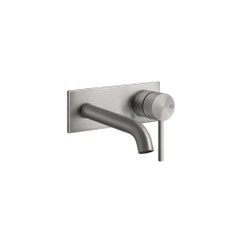 Immagine di Gessi 316 INTRECCIO miscelatore lavabo a parete bocca media senza scarico, finitura steel brushed 54188#239