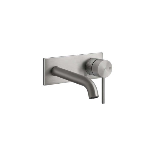Immagine di Gessi 316 INTRECCIO miscelatore lavabo a parete bocca media senza scarico, finitura steel brushed 54188#239