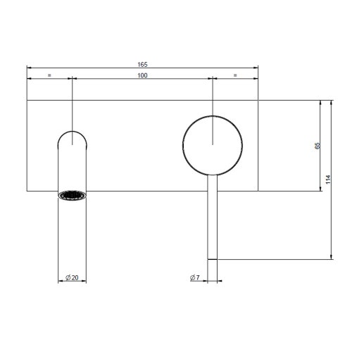 Immagine di Gessi 316 INTRECCIO miscelatore lavabo a parete bocca media senza scarico, finitura steel brushed 54188#239