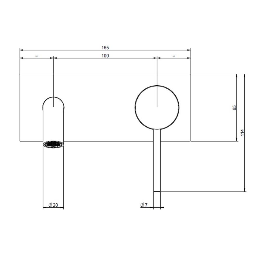 Immagine di Gessi 316 INTRECCIO miscelatore lavabo a parete bocca media senza scarico, finitura steel brushed 54188#239