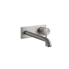 Immagine di Gessi 316 INTRECCIO miscelatore lavabo a parete bocca lunga senza scarico, finitura steel brushed 54190#239