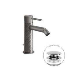 Immagine di Gessi 316 INTRECCIO miscelatore bidet con scarico e flessibili di collegamento, finitura steel brushed 54107#239