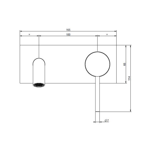 Immagine di Gessi 316 MECCANICA miscelatore lavabo a parete bocca media senza scarico, finitura steel brushed 54288#239