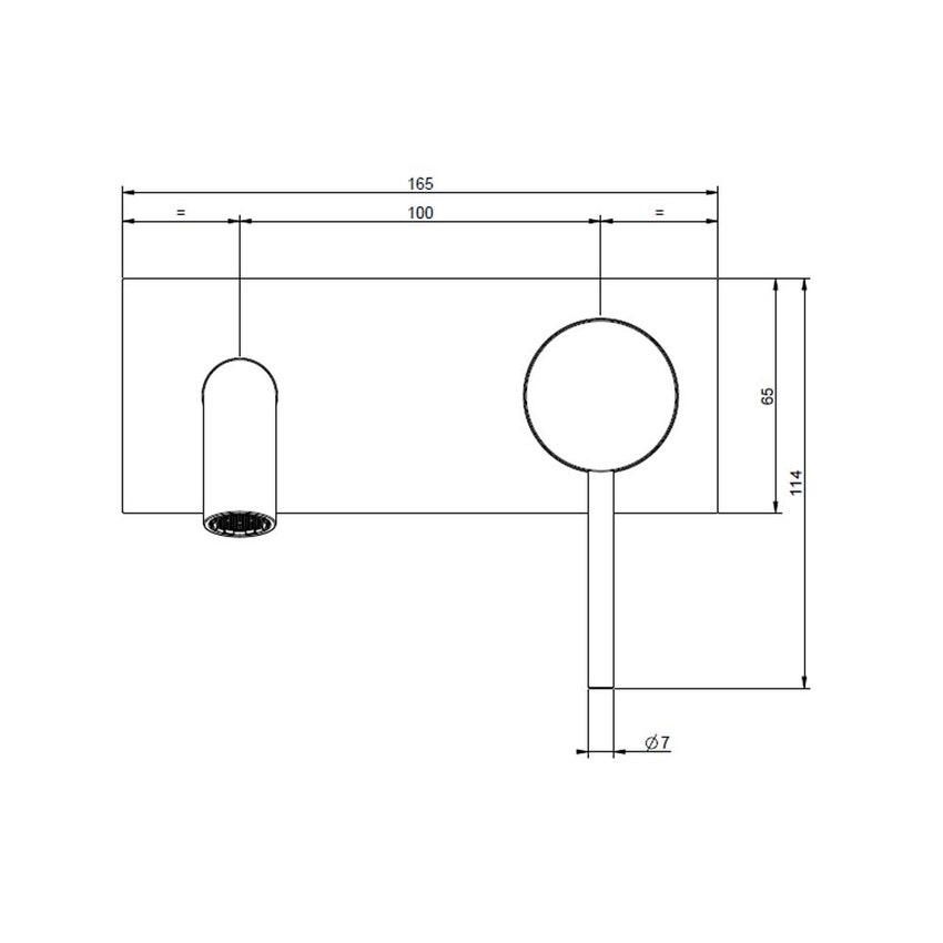 Immagine di Gessi 316 MECCANICA miscelatore lavabo a parete bocca media senza scarico, finitura steel brushed 54288#239