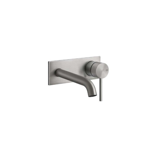 Immagine di Gessi 316 MECCANICA miscelatore lavabo a parete bocca media senza scarico, finitura steel brushed 54288#239