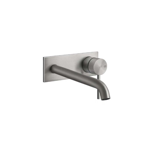 Immagine di Gessi 316 MECCANICA miscelatore lavabo a parete bocca lunga senza scarico, finitura steel brushed 54290#239