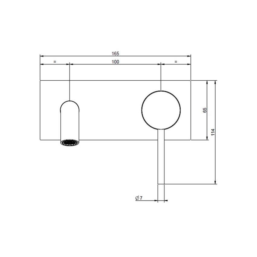 Immagine di Gessi 316 MECCANICA miscelatore lavabo a parete bocca lunga senza scarico, finitura steel brushed 54290#239