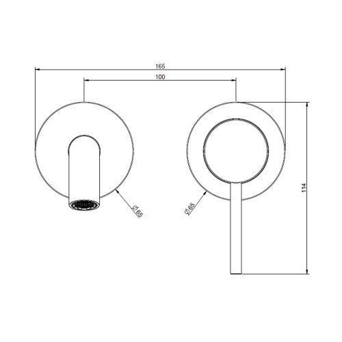 Immagine di Gessi 316 MECCANICA miscelatore lavabo a parete bocca media senza scarico, finitura steel brushed 54283#239