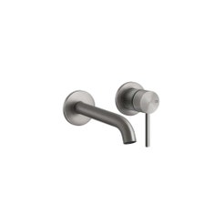 Immagine di Gessi 316 MECCANICA miscelatore lavabo a parete bocca media senza scarico, finitura steel brushed 54283#239