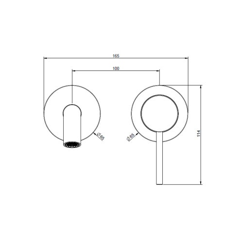 Immagine di Gessi 316 MECCANICA miscelatore lavabo a parete bocca lunga senza scarico, finitura steel brushed 54286#239