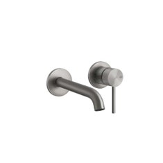 Immagine di Gessi 316 MECCANICA miscelatore lavabo a parete bocca lunga senza scarico, finitura steel brushed 54286#239