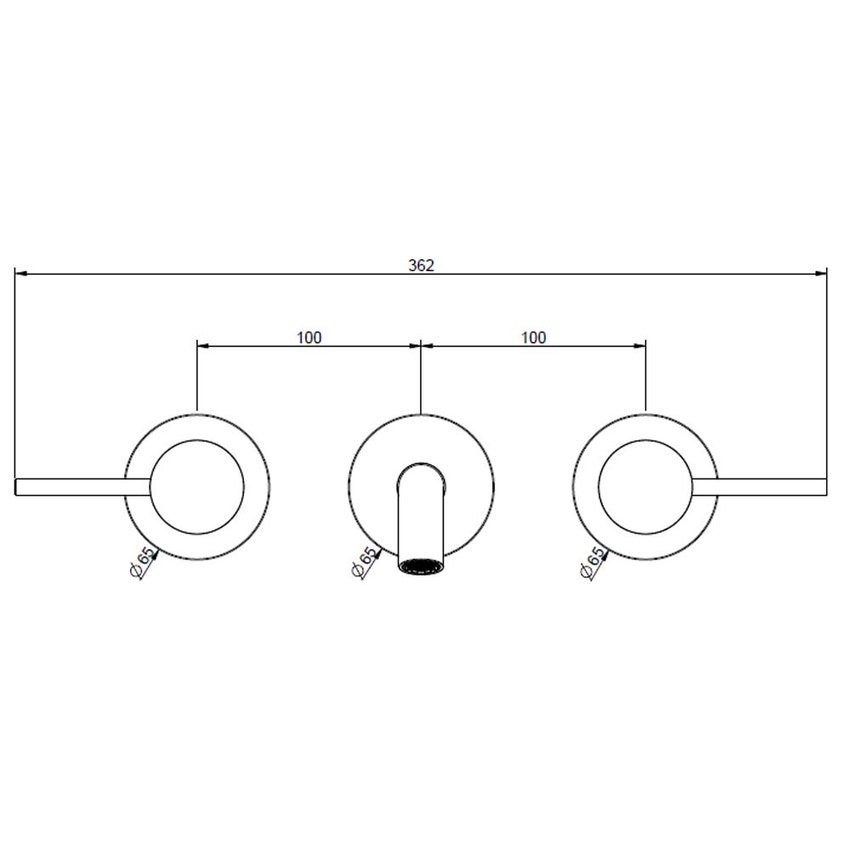 Immagine di Gessi 316 MECCANICA gruppo lavabo a parete 3 fori bocca lunga senza scarico, finitura steel brushed 54294#239