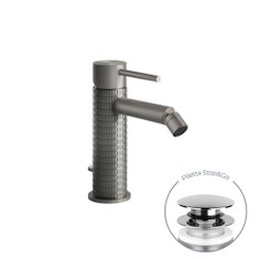 Immagine di Gessi 316 MECCANICA miscelatore bidet, con scarico Stop&Go e flessibili di collegamento, finitura steel brushed 54207#239
