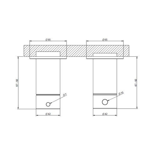 Immagine di Gessi 316 miscelatore termostatico doccia, a parete, 3 uscite, senza corpo incasso, finitura steel brushed 54236#239