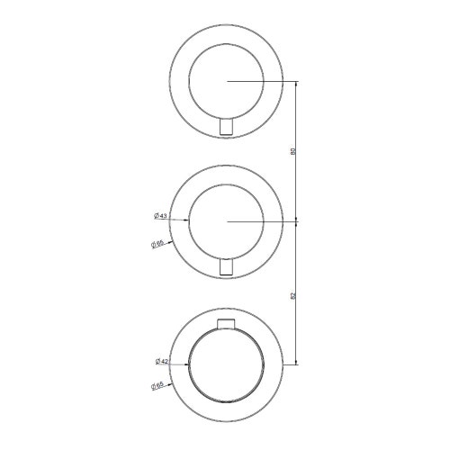 Immagine di Gessi 316 miscelatore termostatico a parete 2 uscite indipendenti, installazione verticale/orizzontale, finitura steel brushed 54334#239