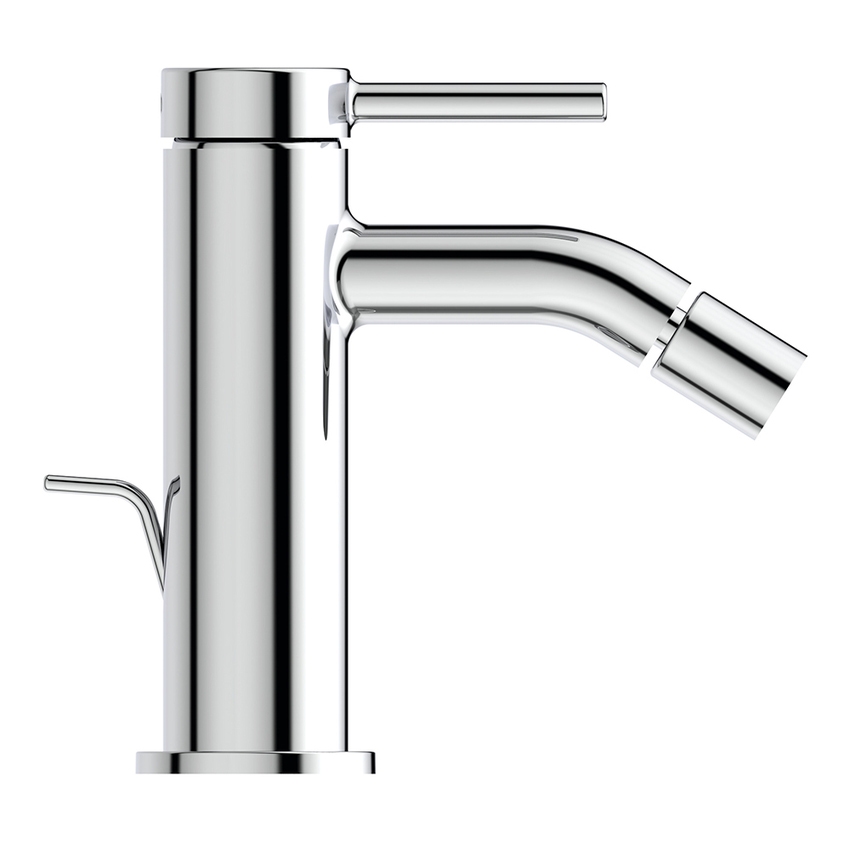 Immagine di Ideal Standard CERALINE miscelatore monocomando H.14 cm per bidet, con asta di comando e scarico piletta da 1-1/4", finitura cromo BD765AA