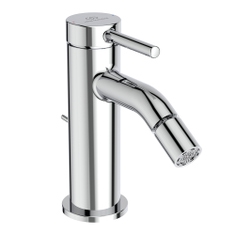 Immagine di Ideal Standard CERALINE miscelatore monocomando H.14 cm per bidet, con asta di comando e scarico piletta da 1-1/4", finitura cromo BD765AA