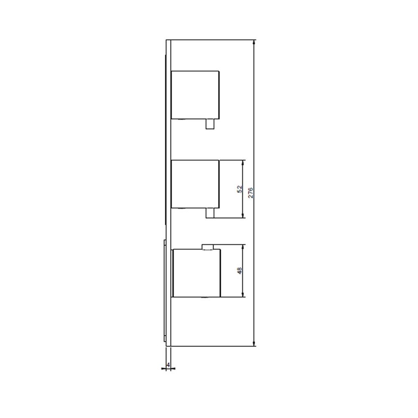Immagine di Gessi 316 SHOWER miscelatore termostatico alta portata a parete 2 uscite indipendenti, installazione verticale/orizzontale, finitura cromo 54514#239